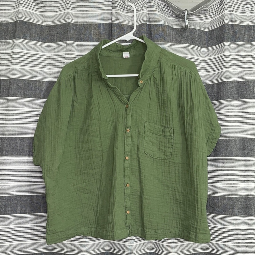 Button-down gauze top. Never worn,